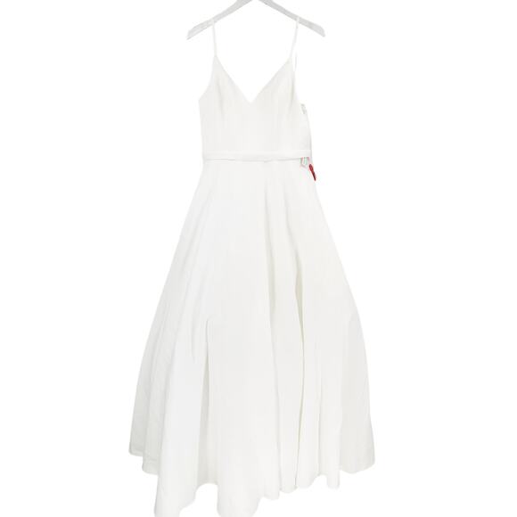 MAC DUGGAL Dress Size 2 Evening Gown White Classic A-Line V-Neck NEW Pockets - Picture 5 of 8